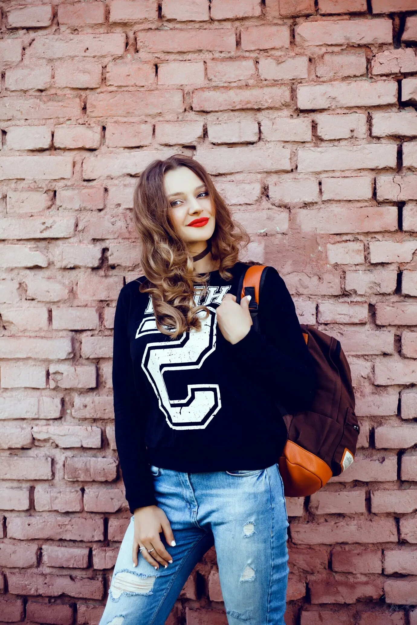 Mädchen mit Rucksack