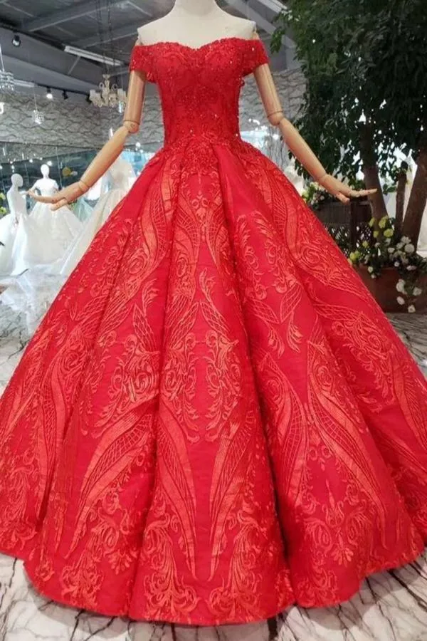 2024 Quinceanera Dresses Off The Shoulder Lace PBJQSMPA