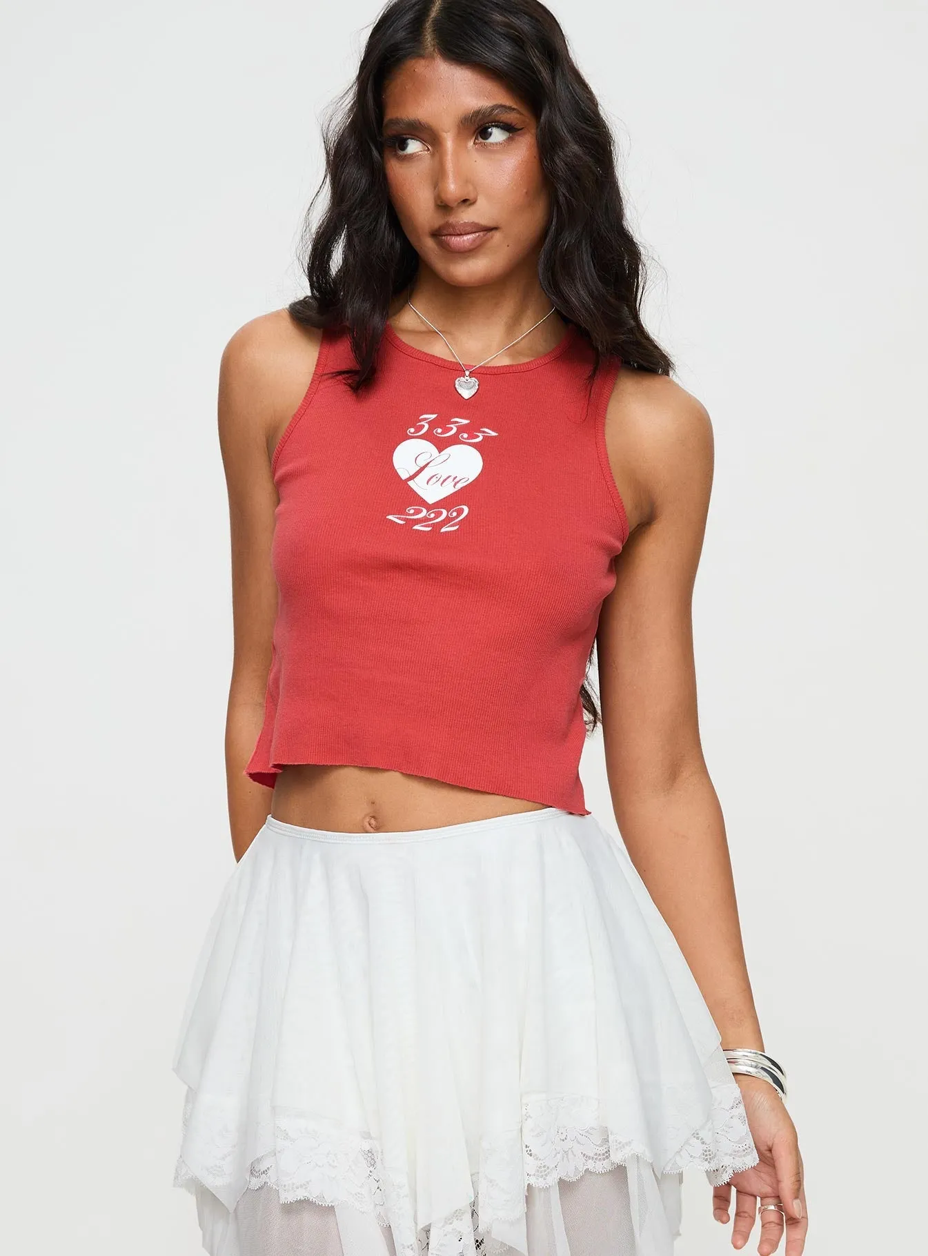 333 Love Angel Top Red