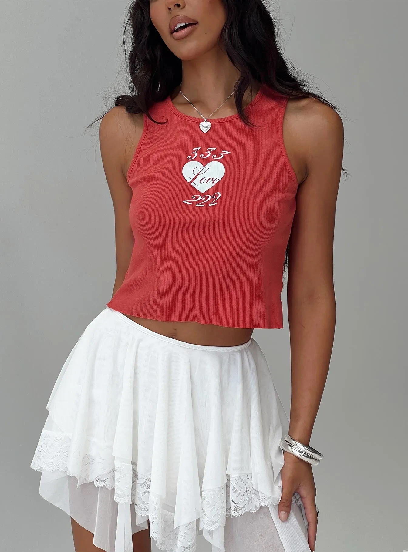 333 Love Angel Top Red