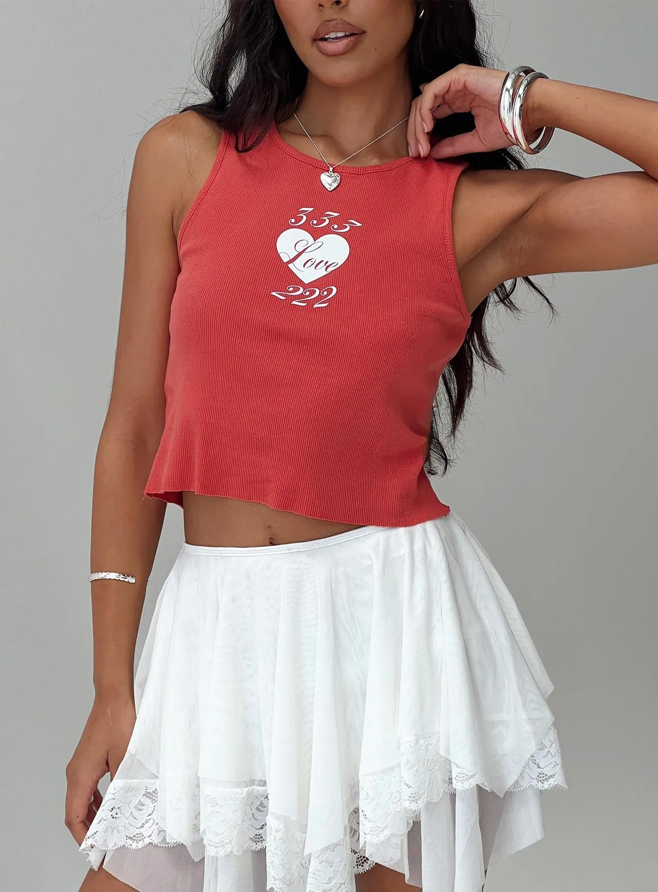 333 Love Angel Top Red