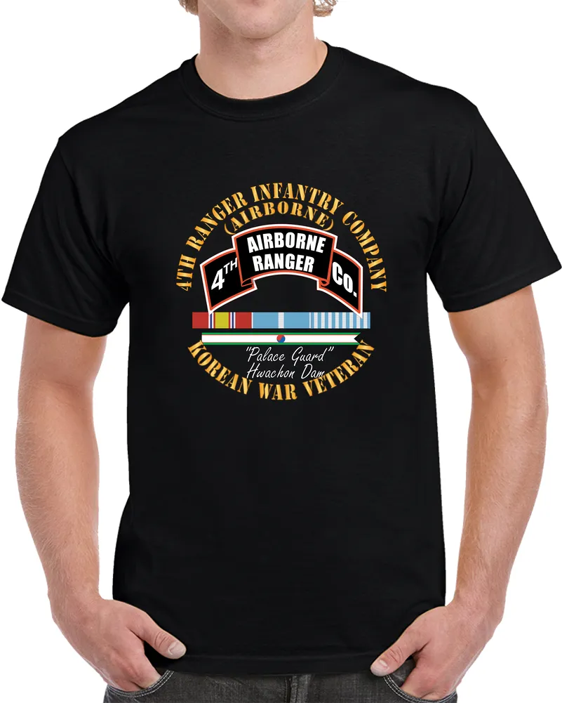 4th Ranger Infantry Company - Airborne - Korea W Svc Ribbons X 300 Classic T Shirt, Crewneck Sweatshirt, Hoodie, Long Sleeve