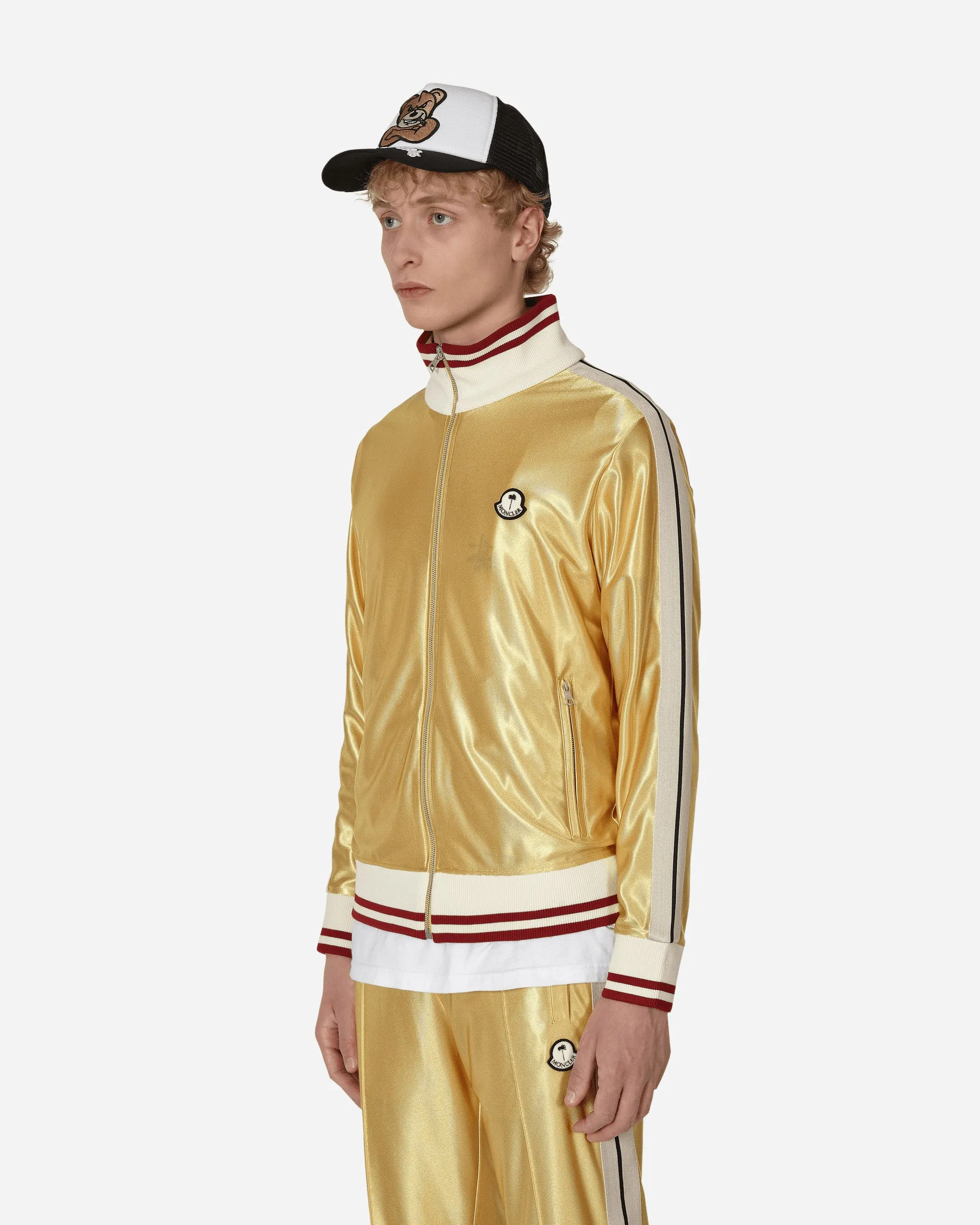 8 Moncler Palm Angels Glossy Zip-Up Sweatshirt Yellow