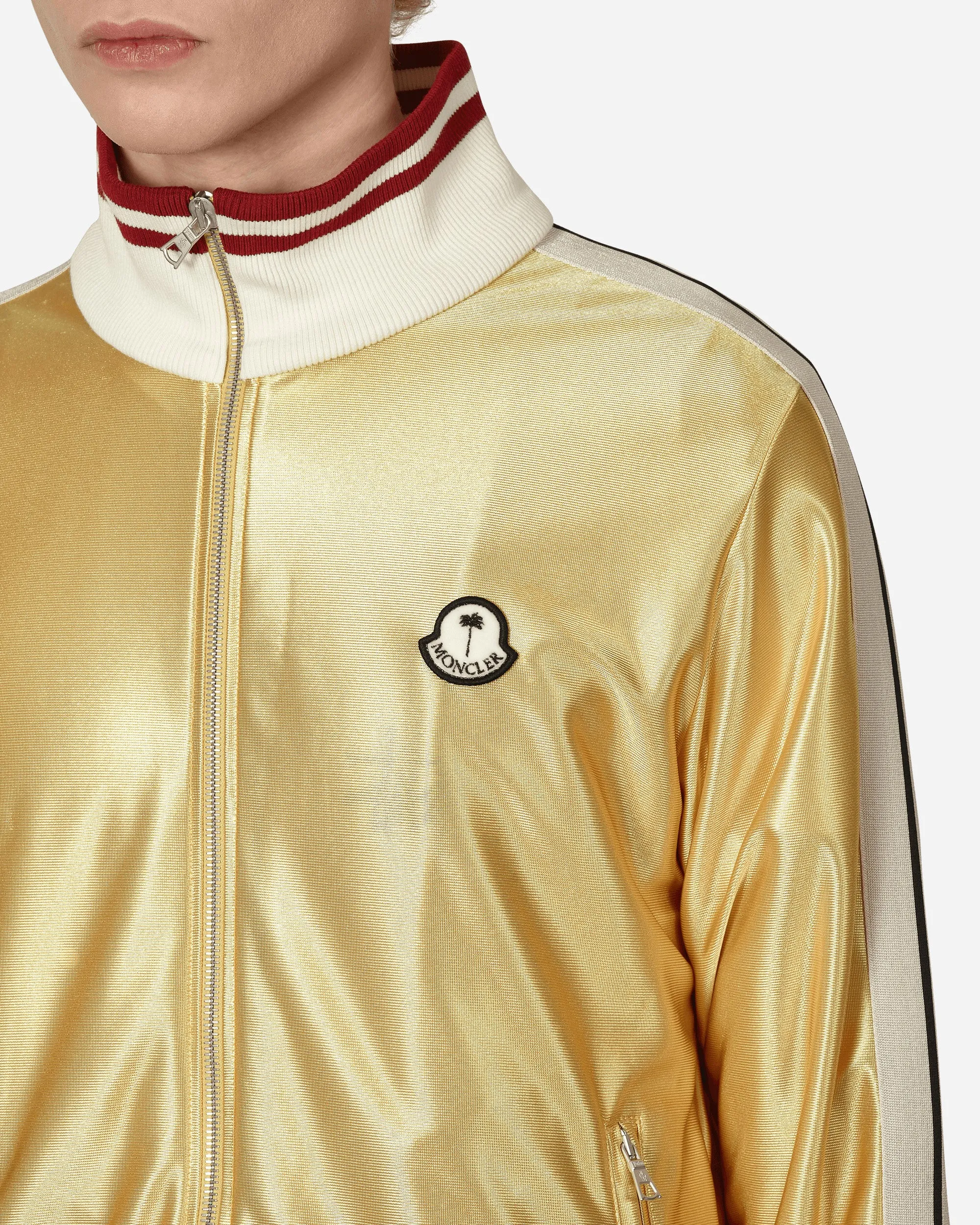 8 Moncler Palm Angels Glossy Zip-Up Sweatshirt Yellow