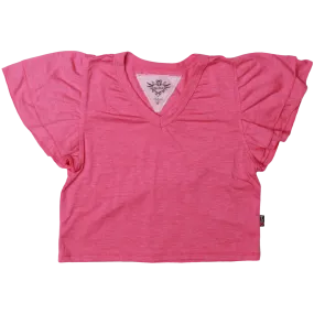 Barbie Pink Double Tier V Neck Top