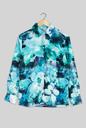 Bestselling Blue Floral Shirt For Women