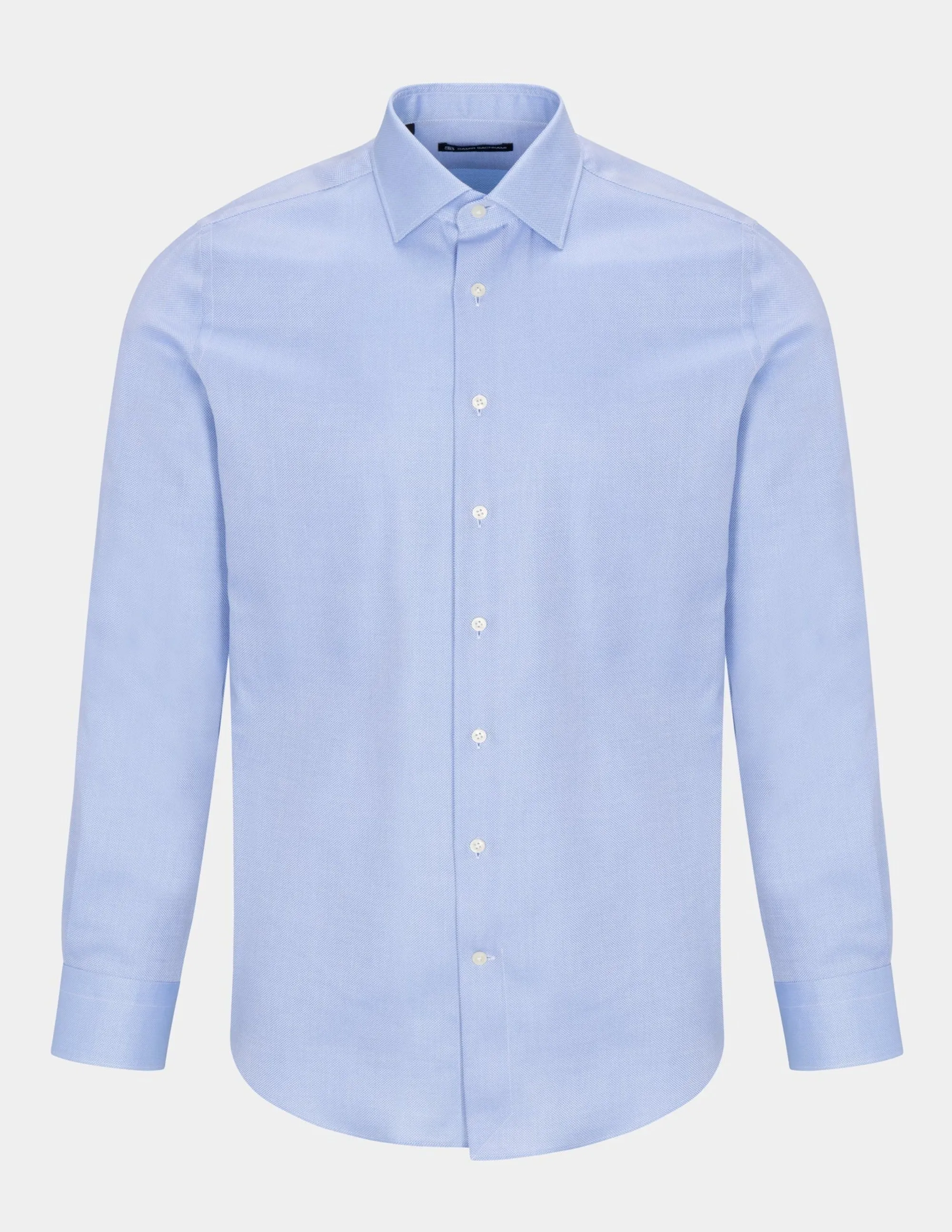 Blue Textured Slim Fit Shirt