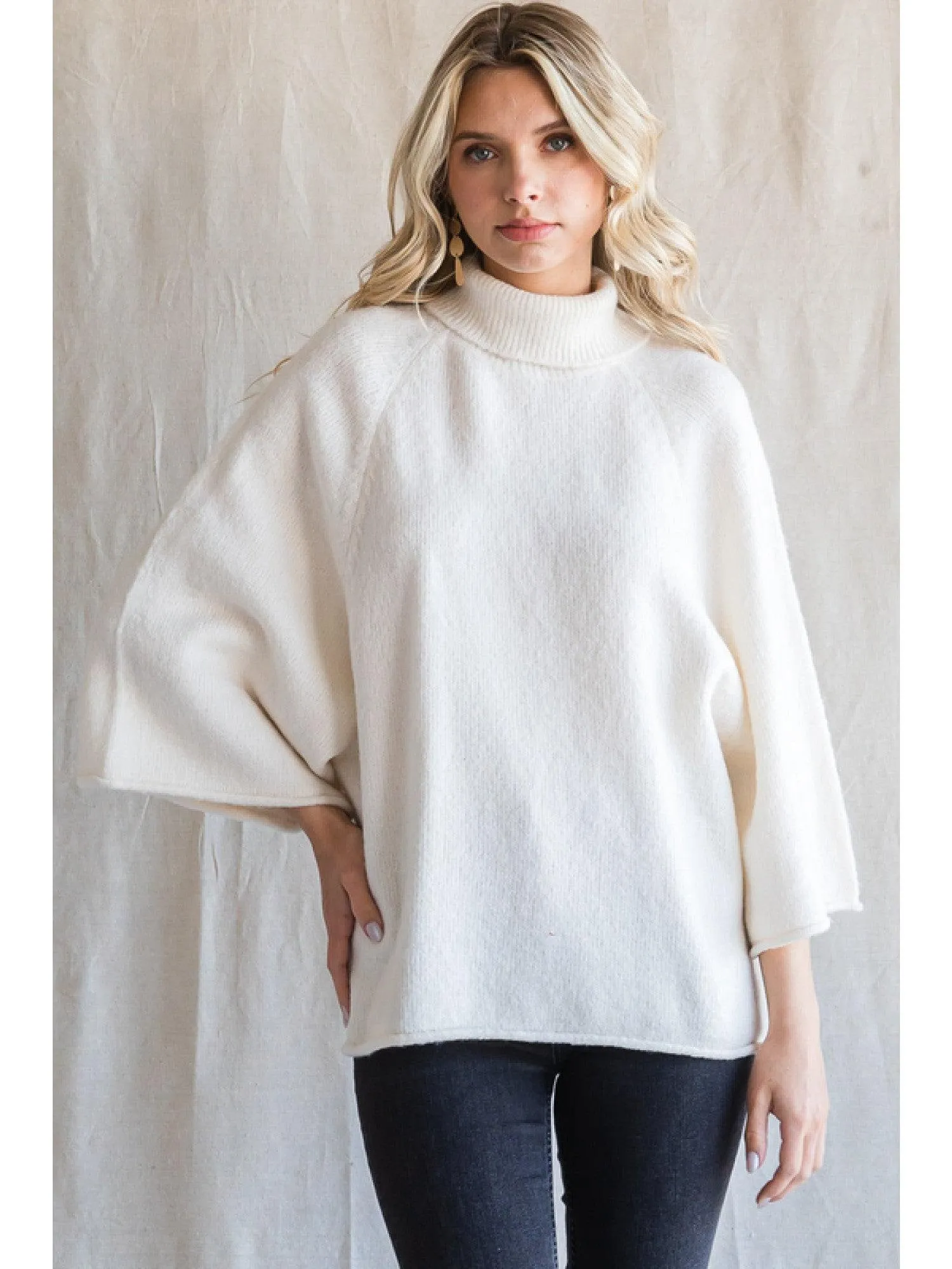 Boxy Turtleneck Sweater