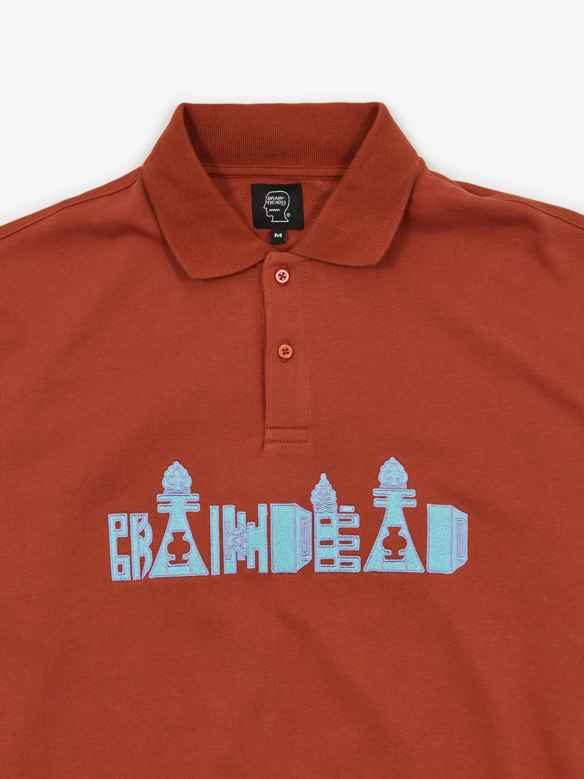 Brain Dead Thinking Game Polo - Burnt Orange