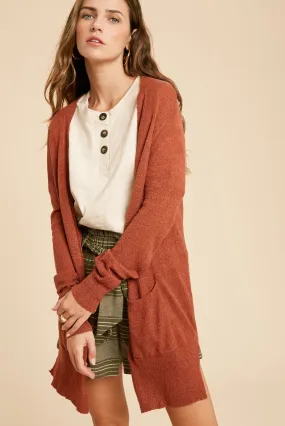 Brick Boucle Cardigan