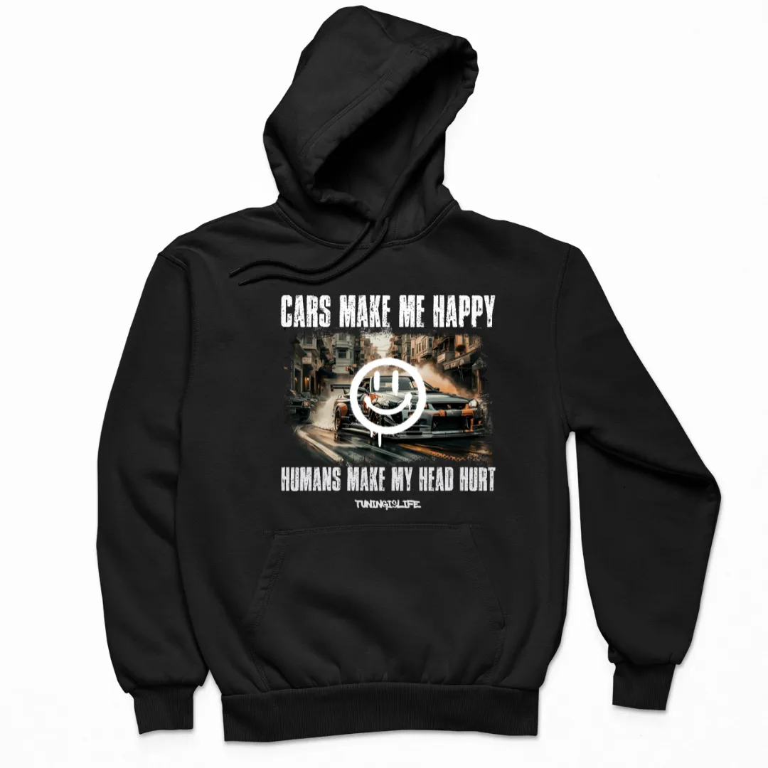 Cars make me happy premium Hoodie