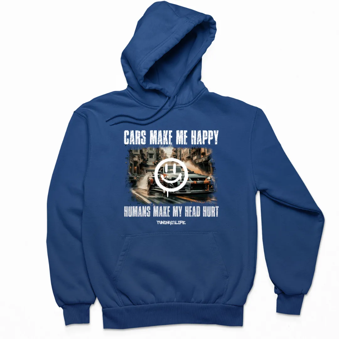 Cars make me happy premium Hoodie