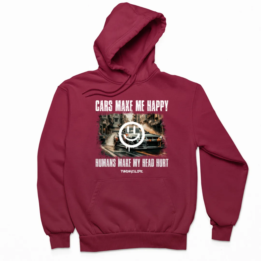 Cars make me happy premium Hoodie