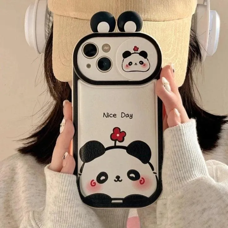 Cartoon Pink Pig, Puppy, Panda, and Cow Cute Phone Case For iPhone 15 Pro Max, 14, 13, 11, or 12