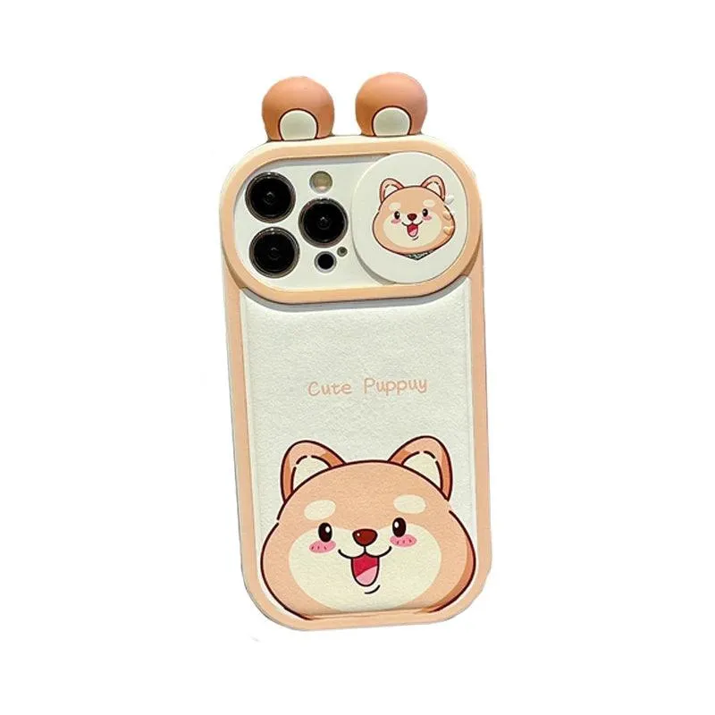 Cartoon Pink Pig, Puppy, Panda, and Cow Cute Phone Case For iPhone 15 Pro Max, 14, 13, 11, or 12