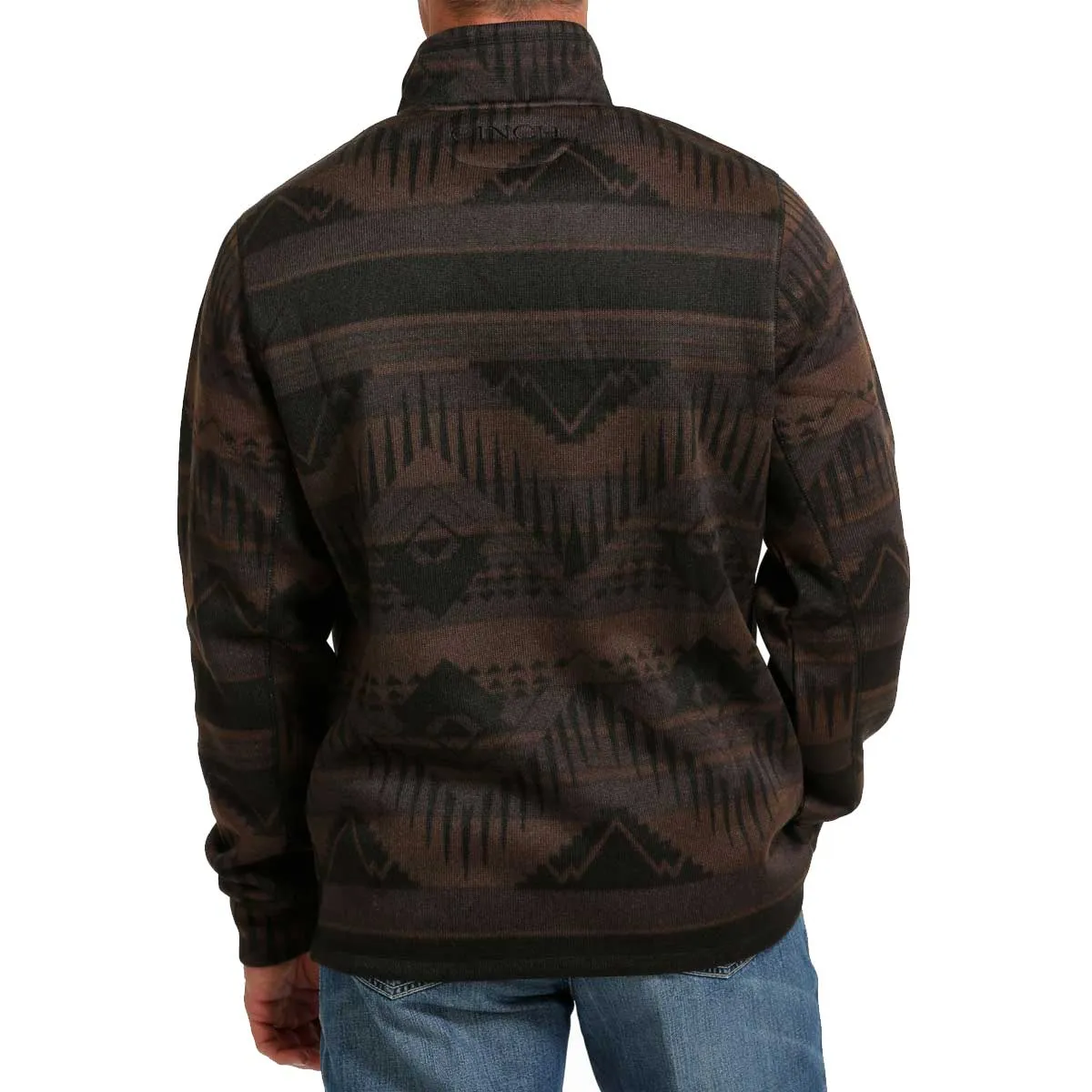 Cinch Men's 1/2 Zip Aztec Printed Pullover Sweater - Brown