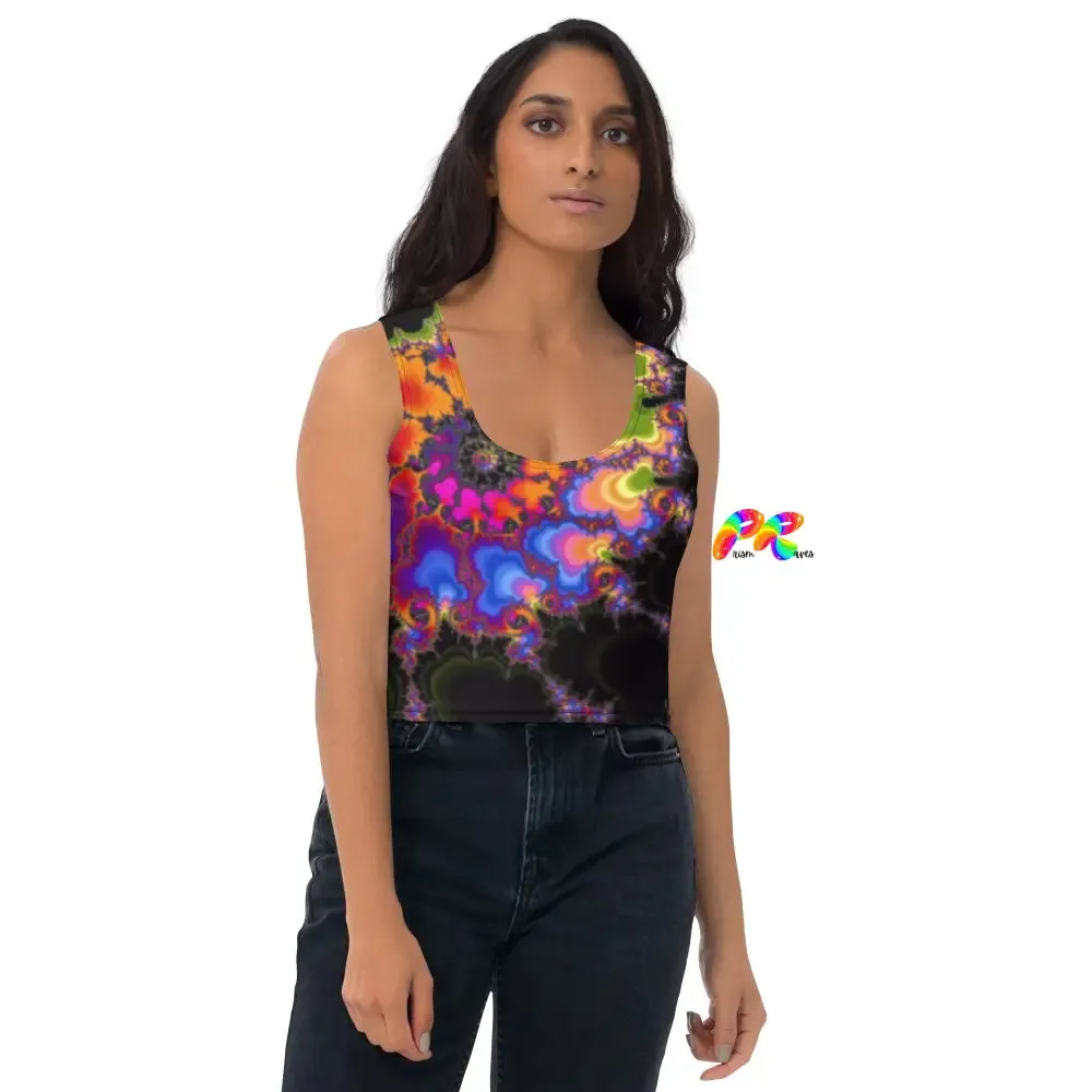 Colorful Fractal Sleeveless Crop Top