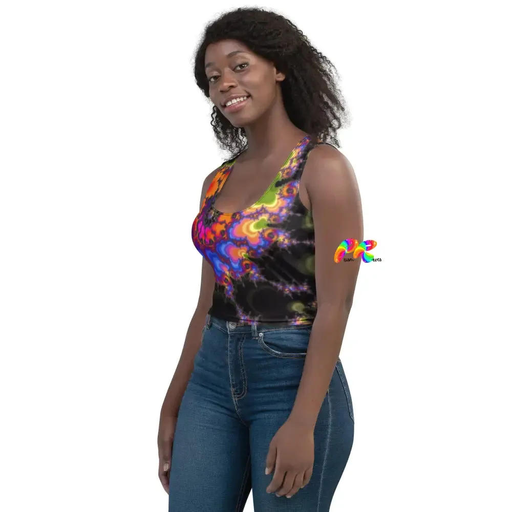 Colorful Fractal Sleeveless Crop Top