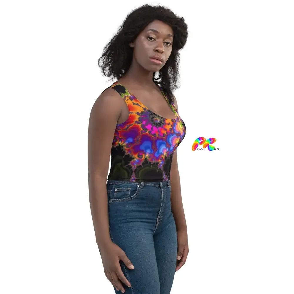 Colorful Fractal Sleeveless Crop Top