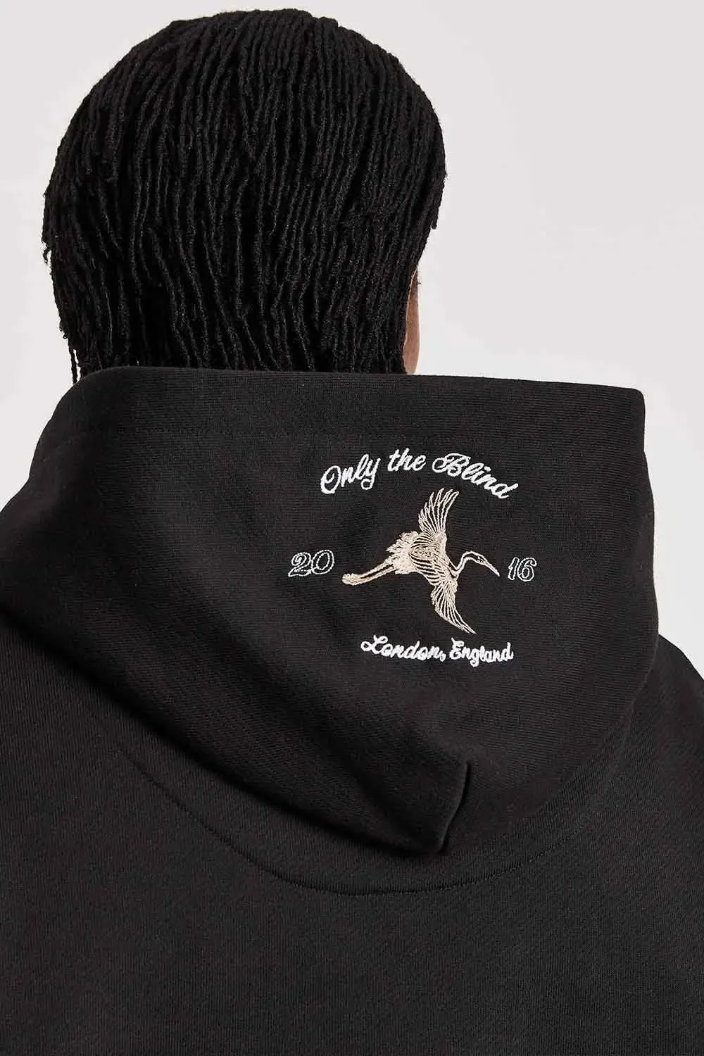 Crane Embroidered Hoodie