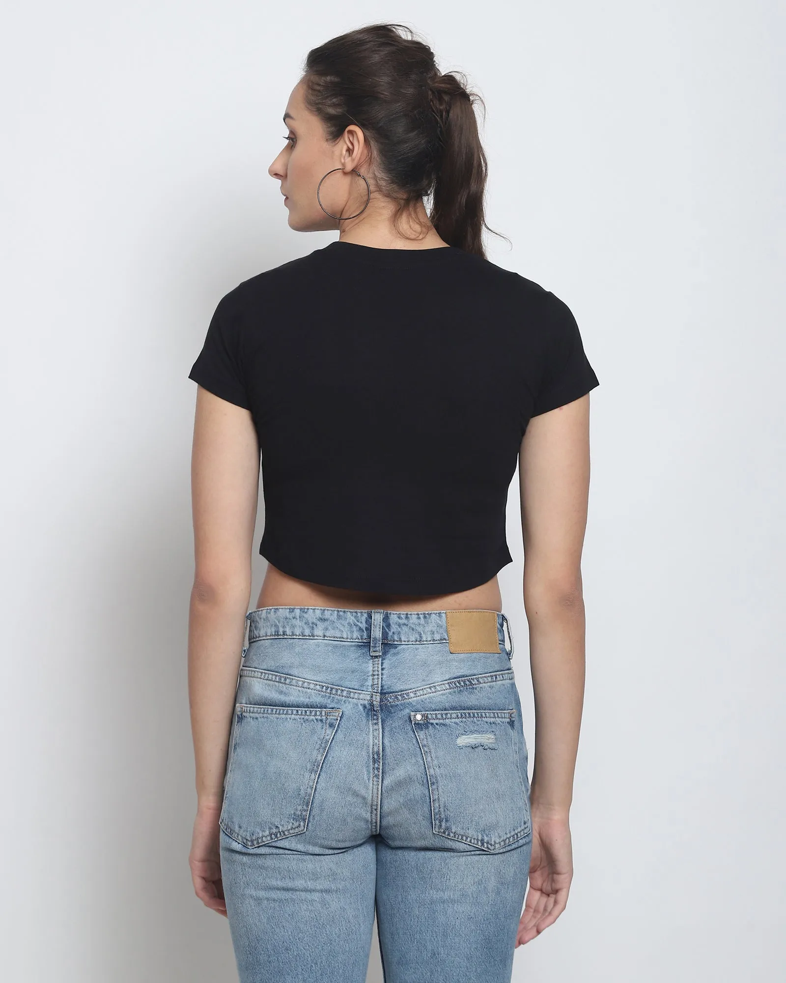 Crop Top: Solid Black