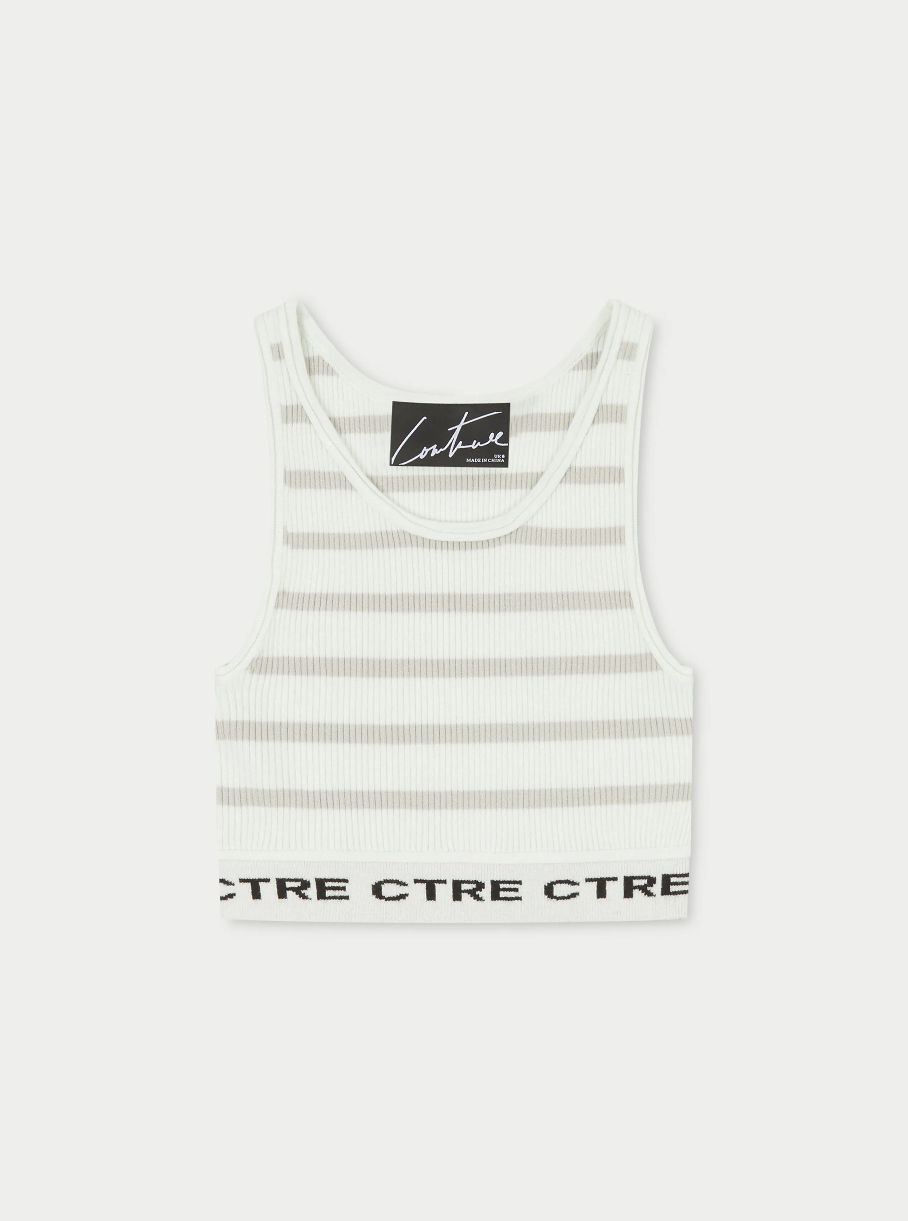 CTRE KNIT CROP TOP - BEIGE