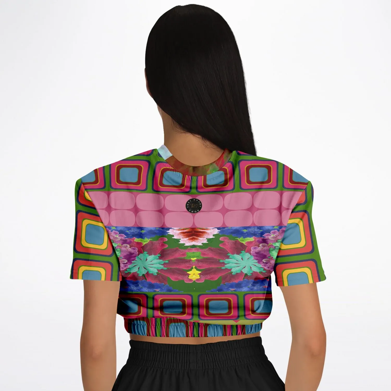 Dayglo Me Short Sleeve Cropped Eco-Poly Sweater