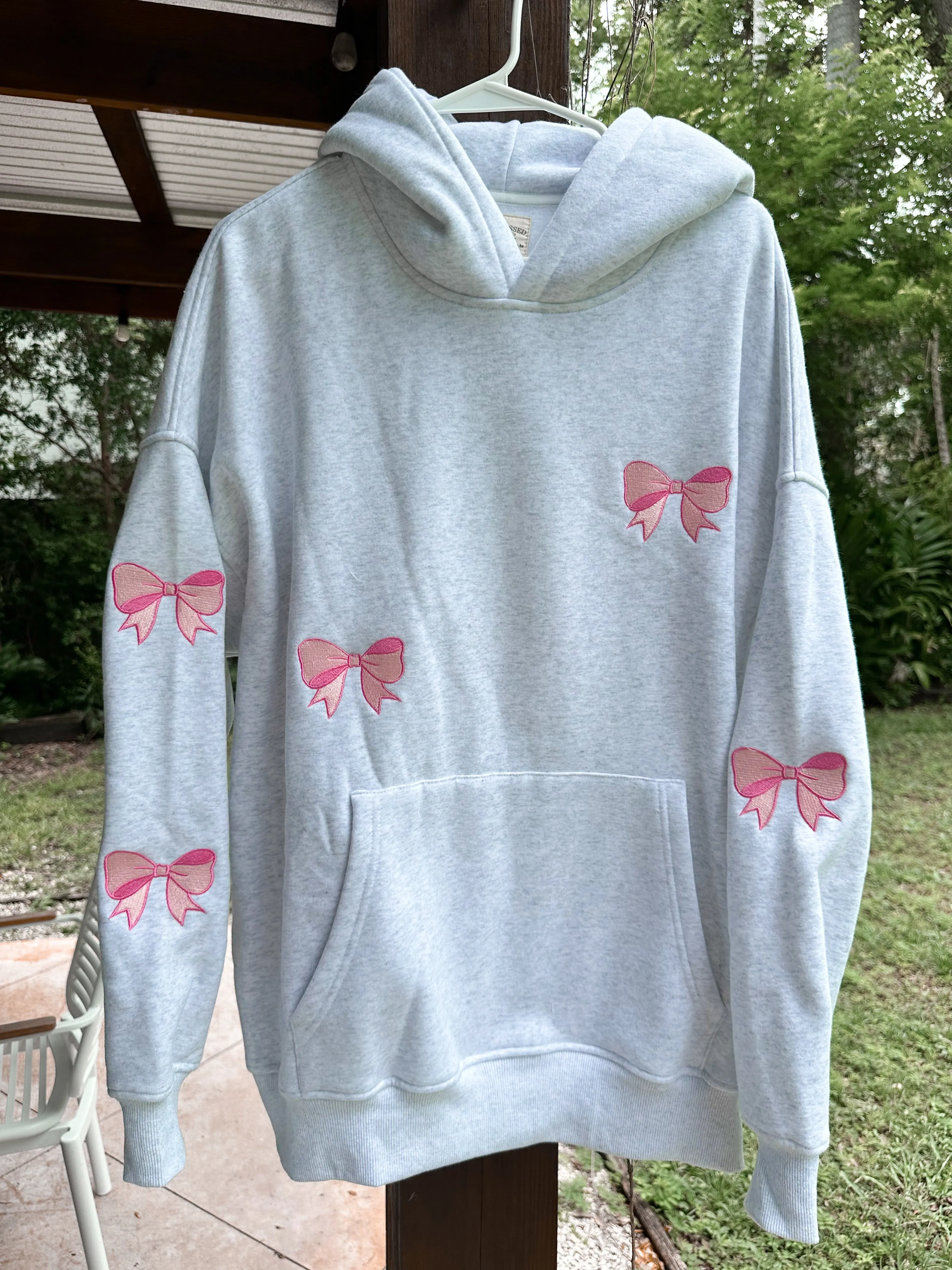 Embroider Bow Hoodie