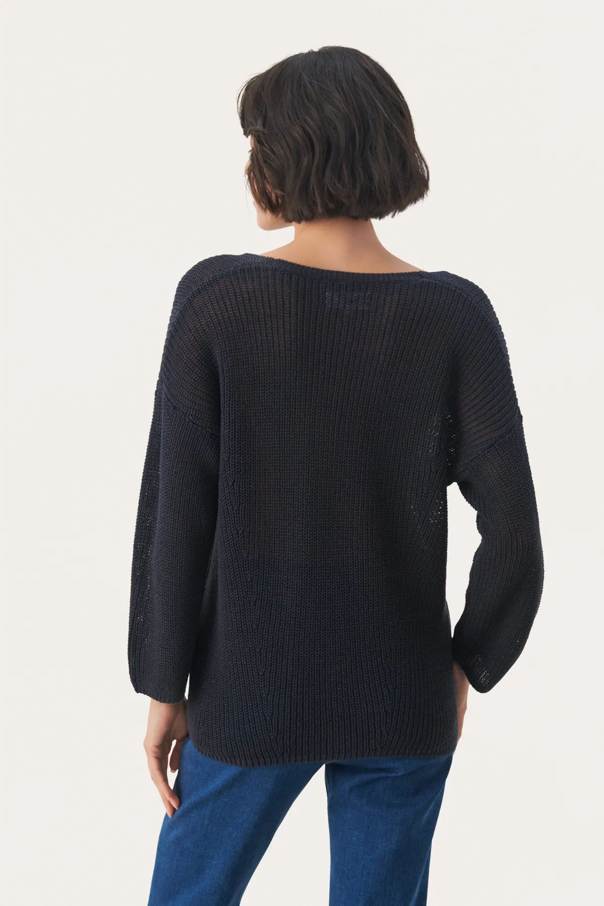 ETRONA LINEN SWEATER (DARK NAVY) - PART TWO