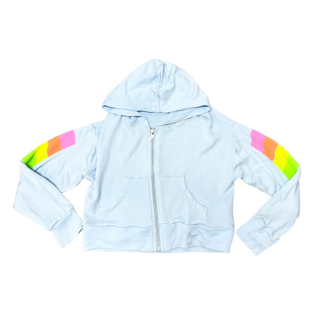 FBZ Neon Side Stripe Blue Zip Up Hoodie