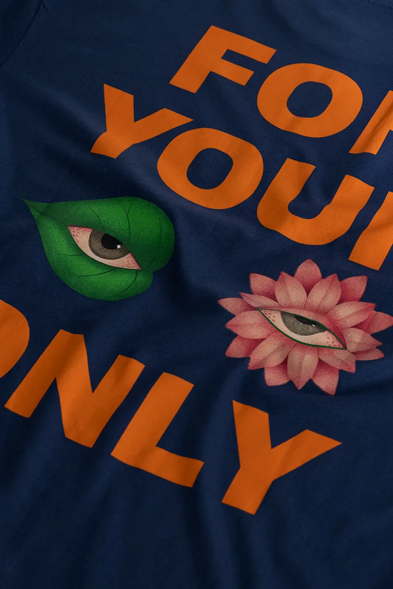 For Your Eyes Only Blue Oversized T-Shirt