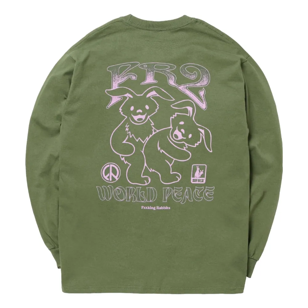 #FR2 WORLD PEACE L/S T-SHIRT-KHAKI