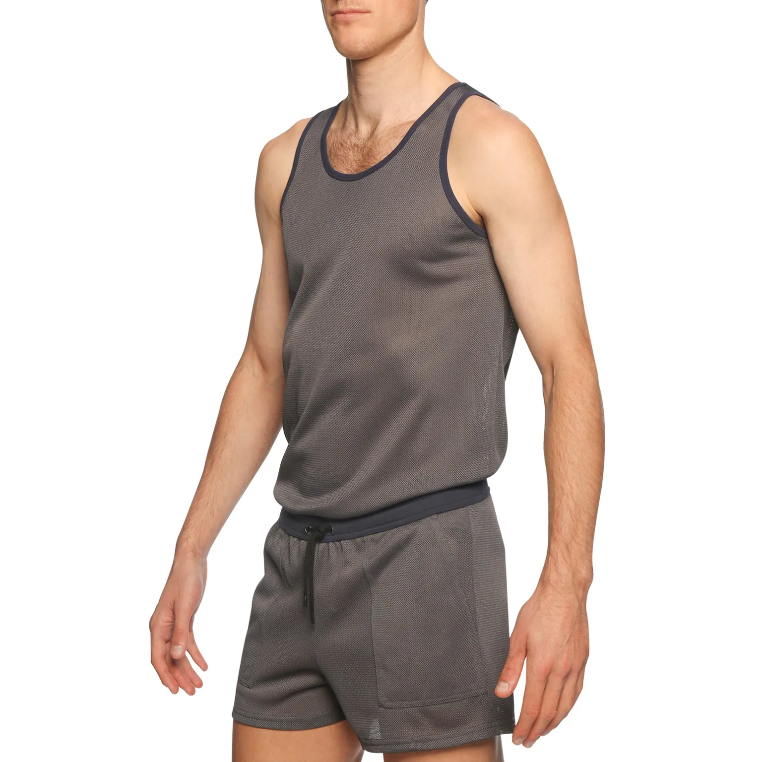 Graphite Steadfast Mesh Tank Top