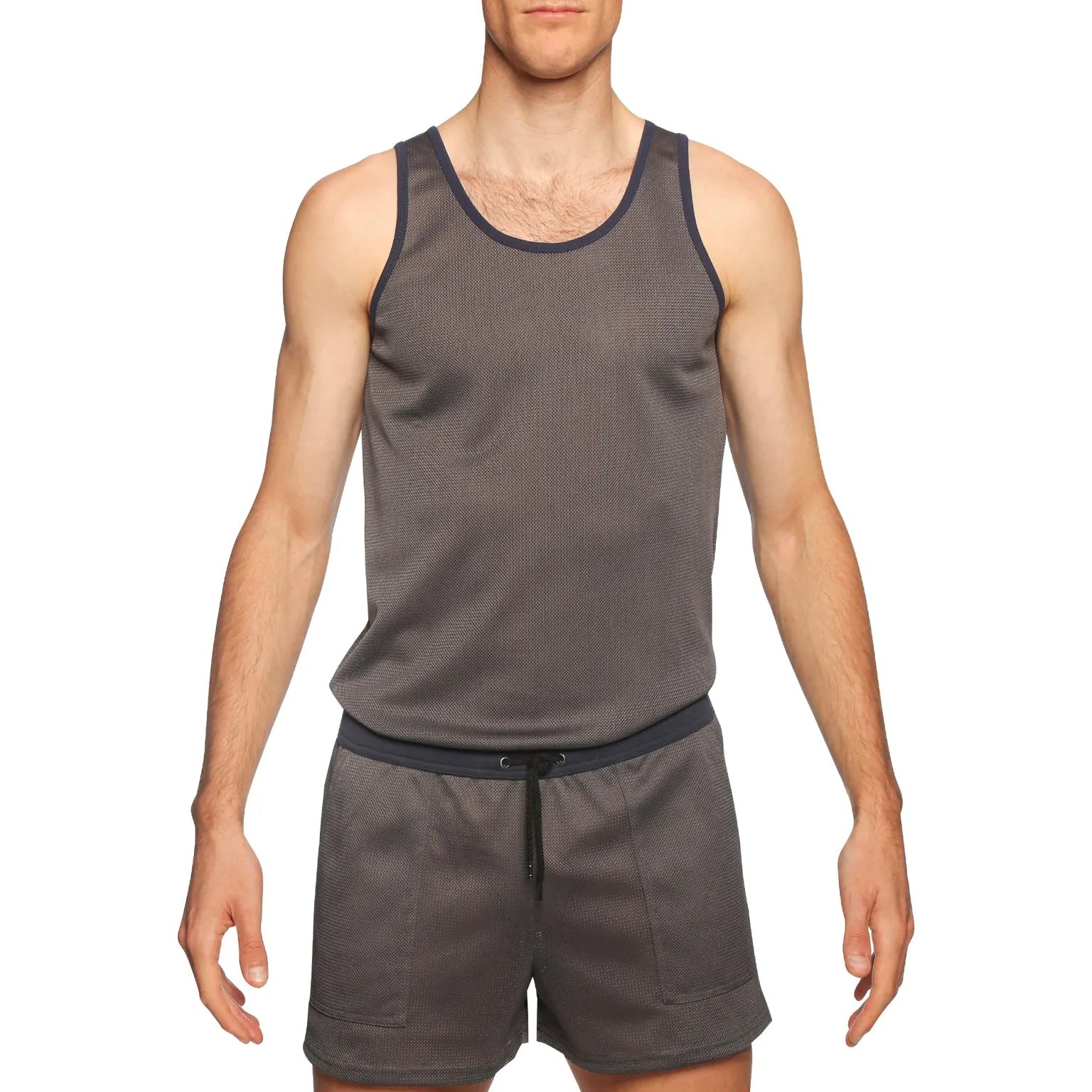 Graphite Steadfast Mesh Tank Top