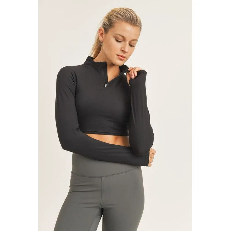 Half Zip Crop Top