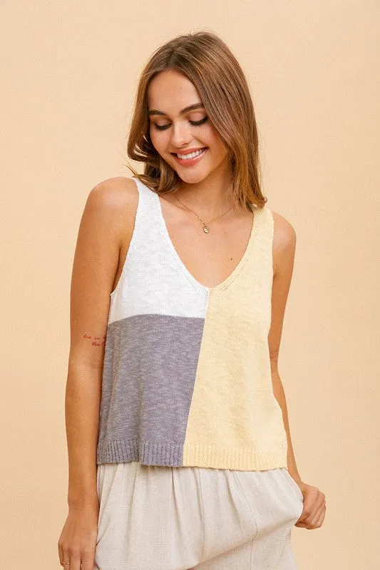 Hemmie Colorblock Knit Sweater Tank