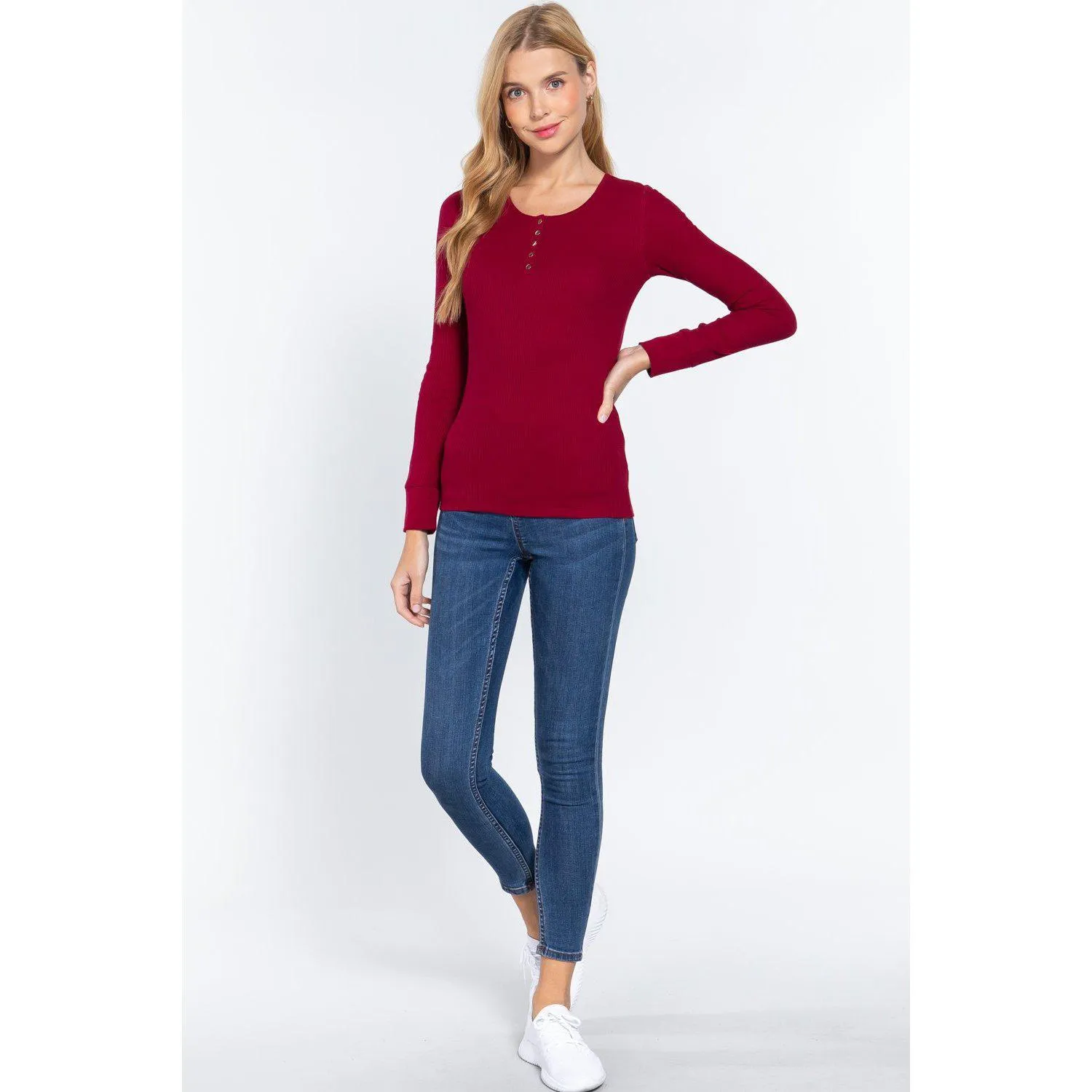 Long Slv Scoop Neck Thermal Top