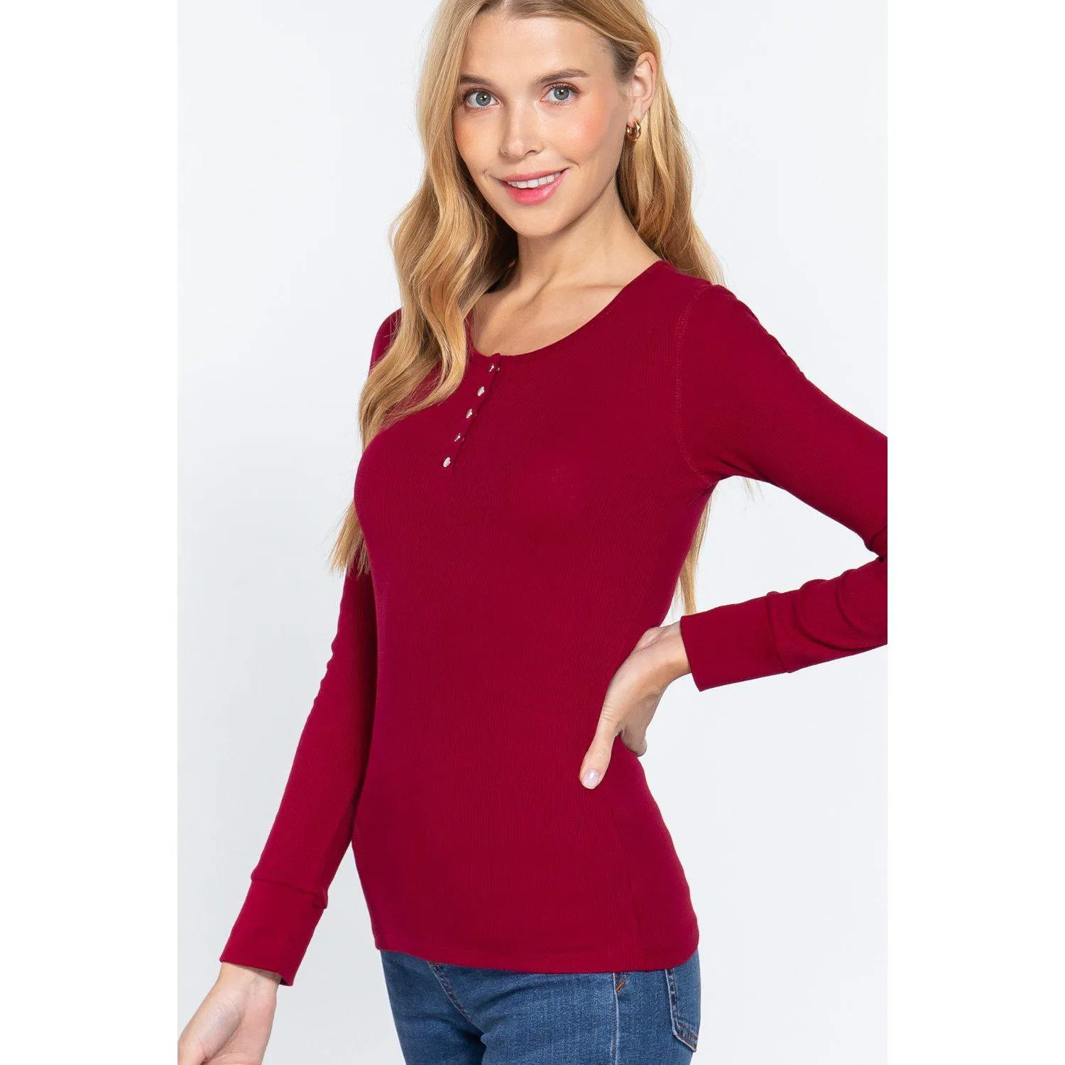 Long Slv Scoop Neck Thermal Top