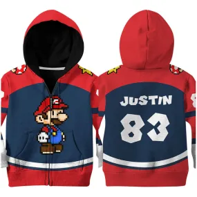 Mario Cosplay Hoodie 3D Printed Hooded Sweatshirt Kids Children Casual Streetwear Pullover