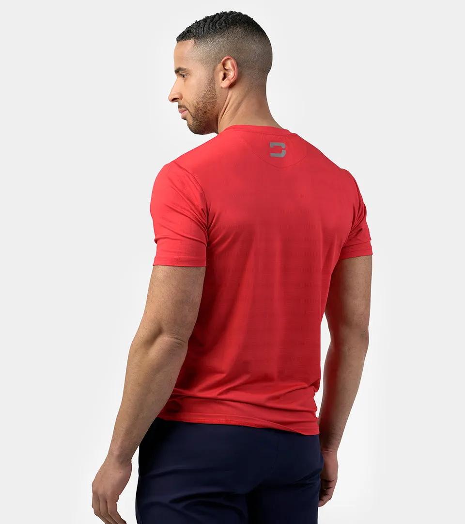 MEN'S PERFORATED SPORTS T-SHIRT - RED