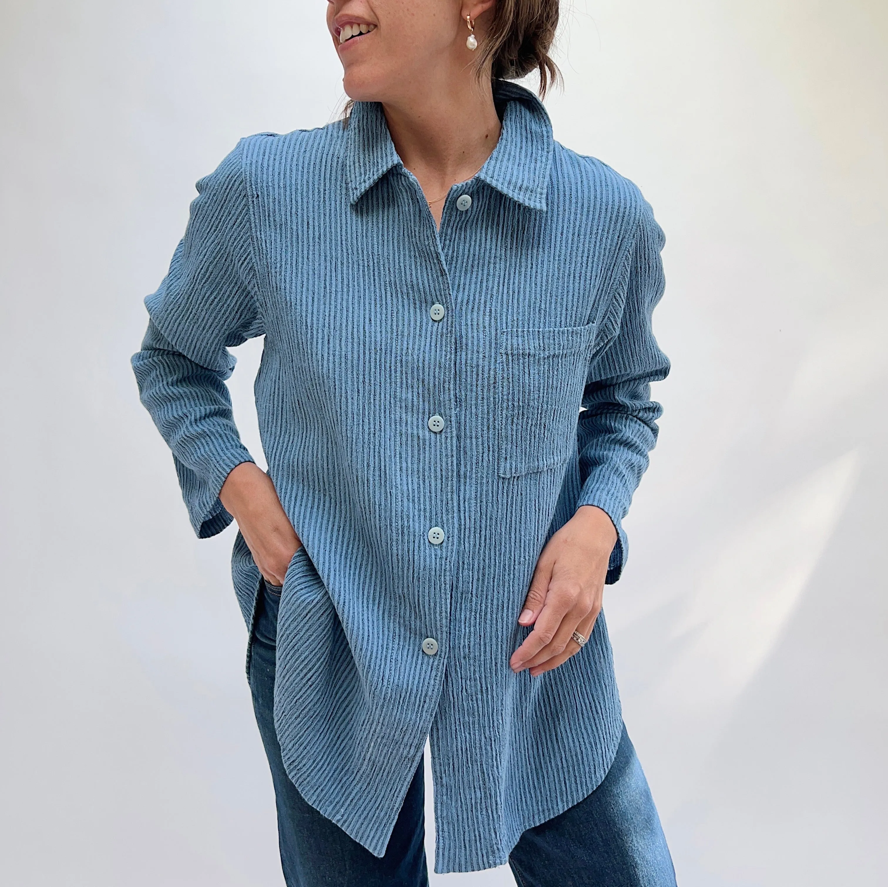 Mill Valley | Boyfriend Button Down in Cornflower