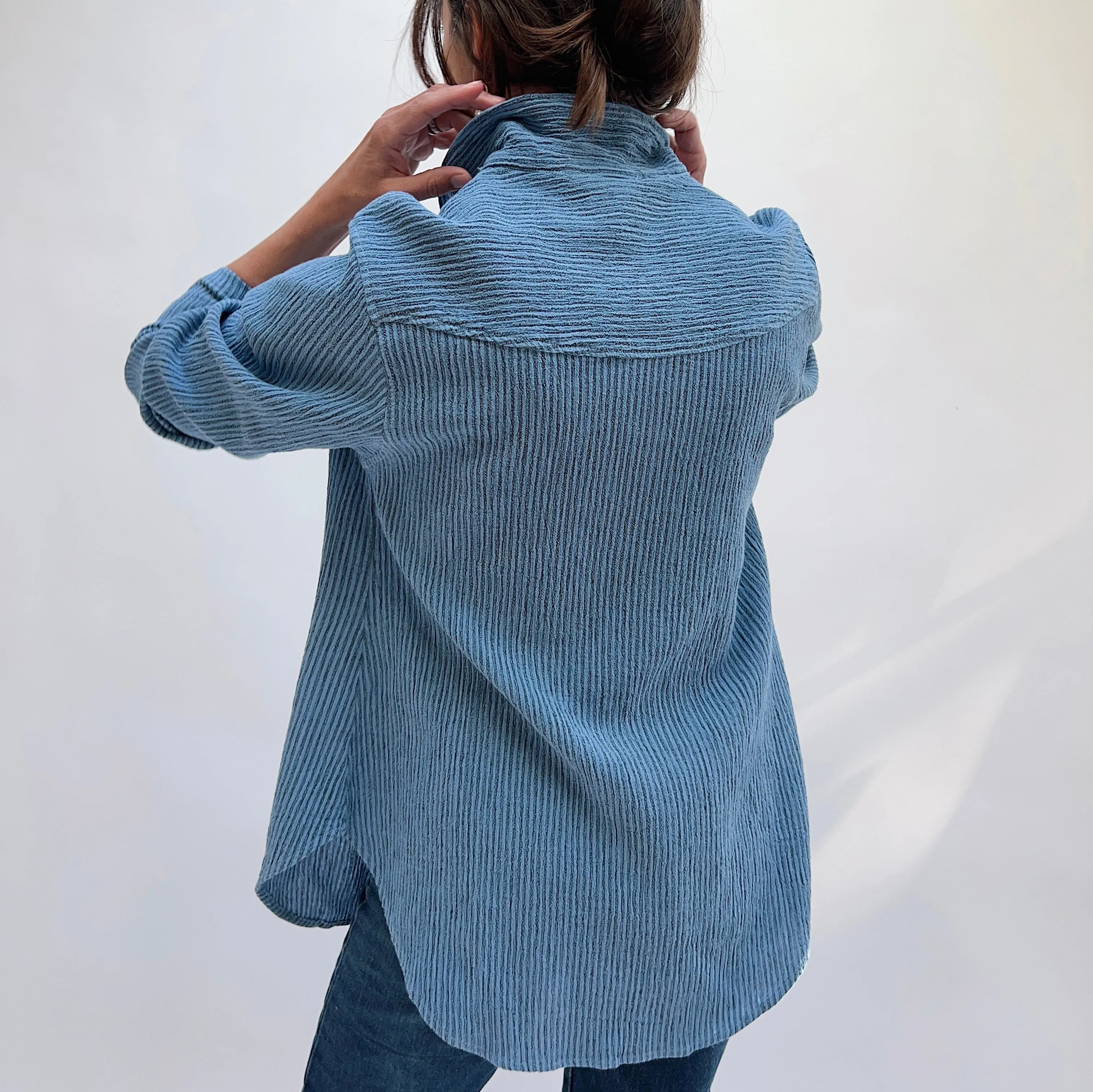 Mill Valley | Boyfriend Button Down in Cornflower