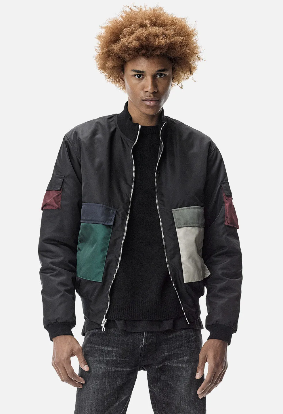 Mock Flight Jacket / Black