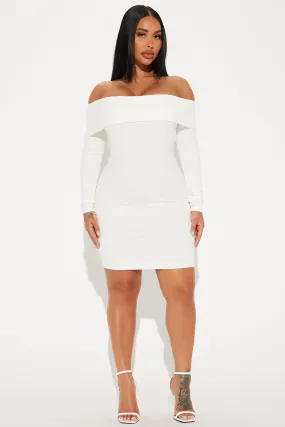 Modern Muse Long Sleeve Mini Dress - Off White