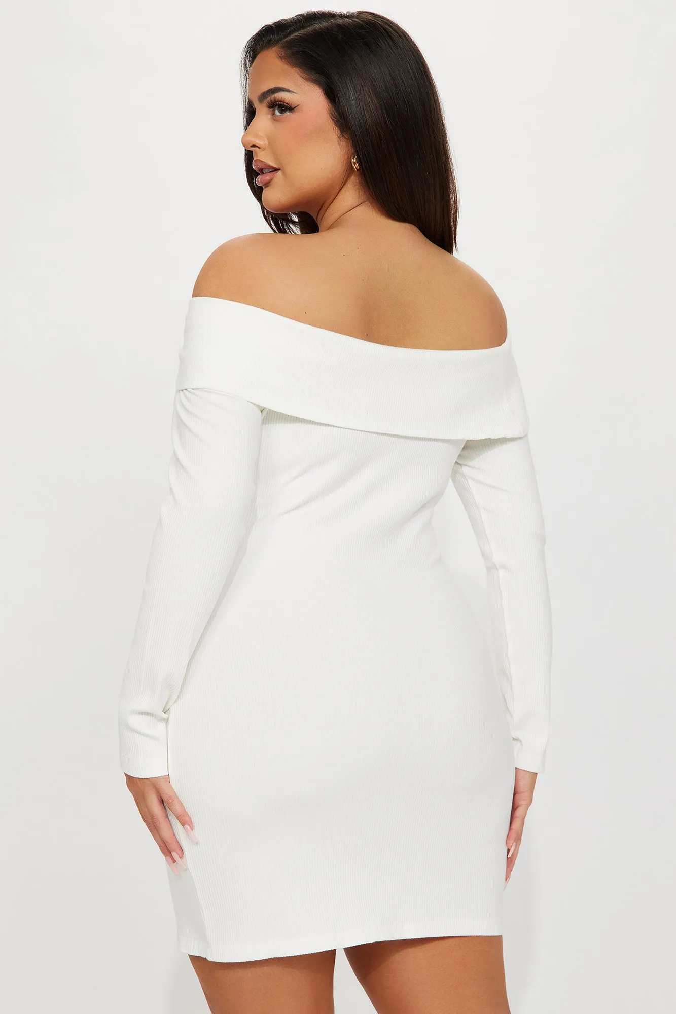 Modern Muse Long Sleeve Mini Dress - Off White