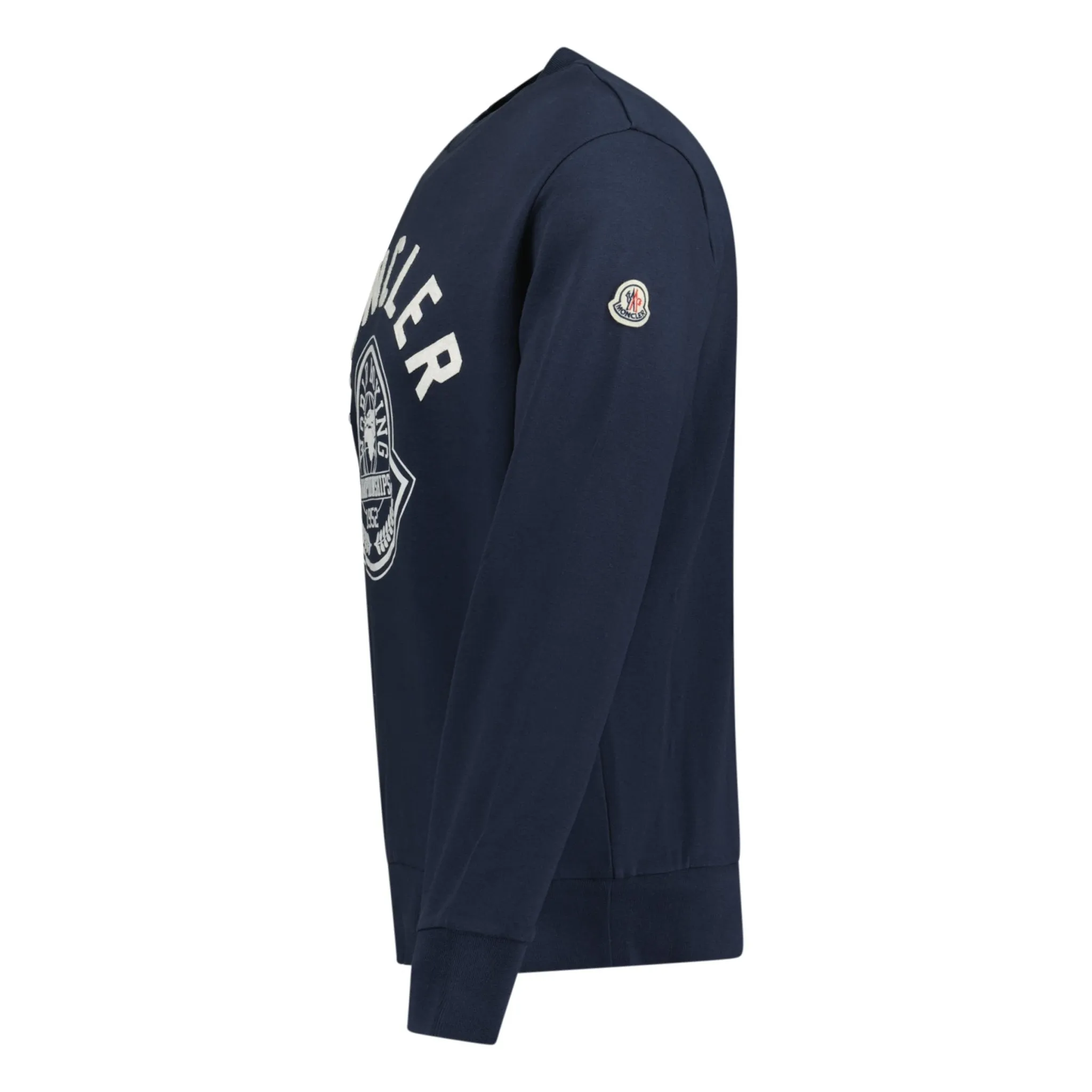 MONCLER LOGO APPLIQUE SWEATSHIRT NAVY BLUE