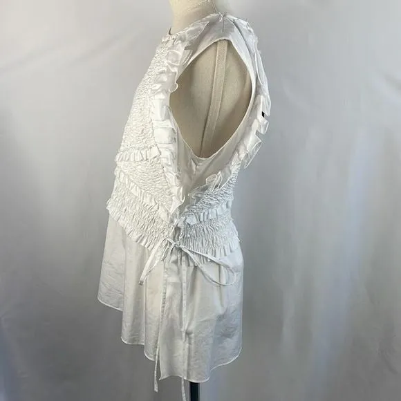 NWT 3.1Phillip Lim White Crinkle Layered Top