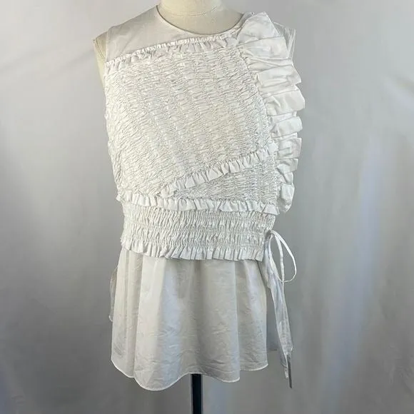 NWT 3.1Phillip Lim White Crinkle Layered Top