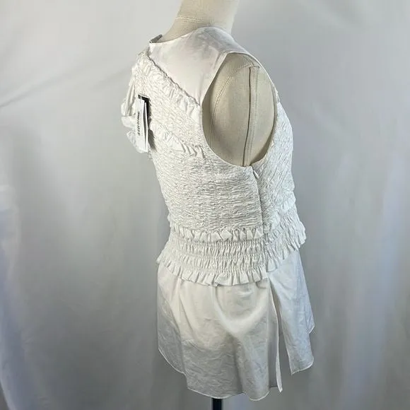 NWT 3.1Phillip Lim White Crinkle Layered Top