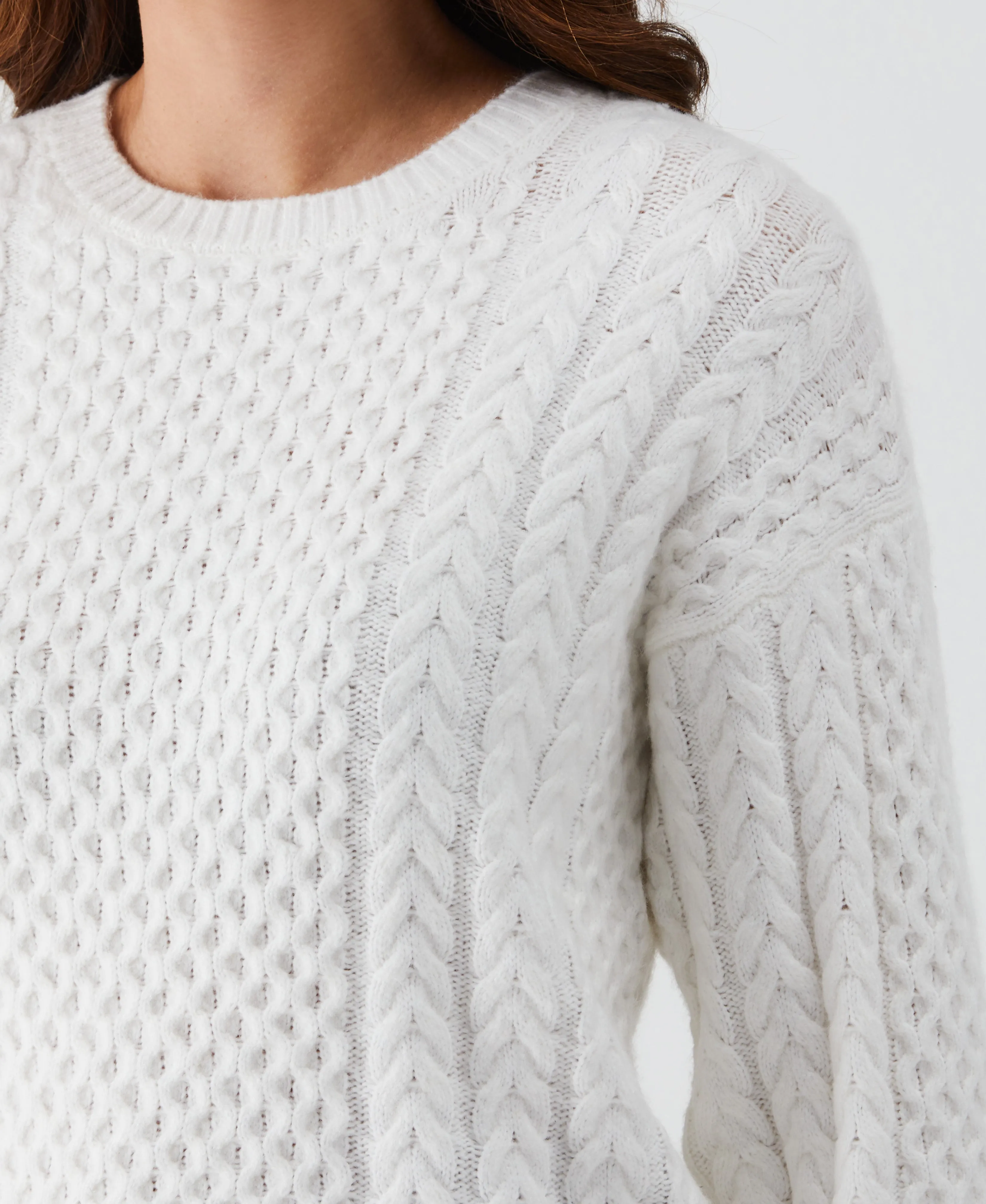 Petite Relaxed Cable Knit Sweater